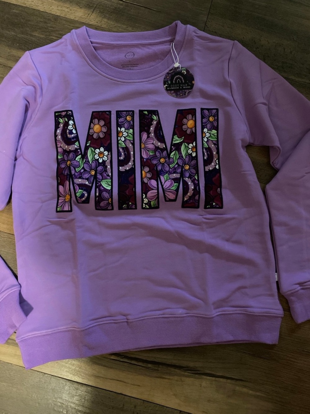 Adult Small bamboo French terry crewneck 'MIMI' NWT